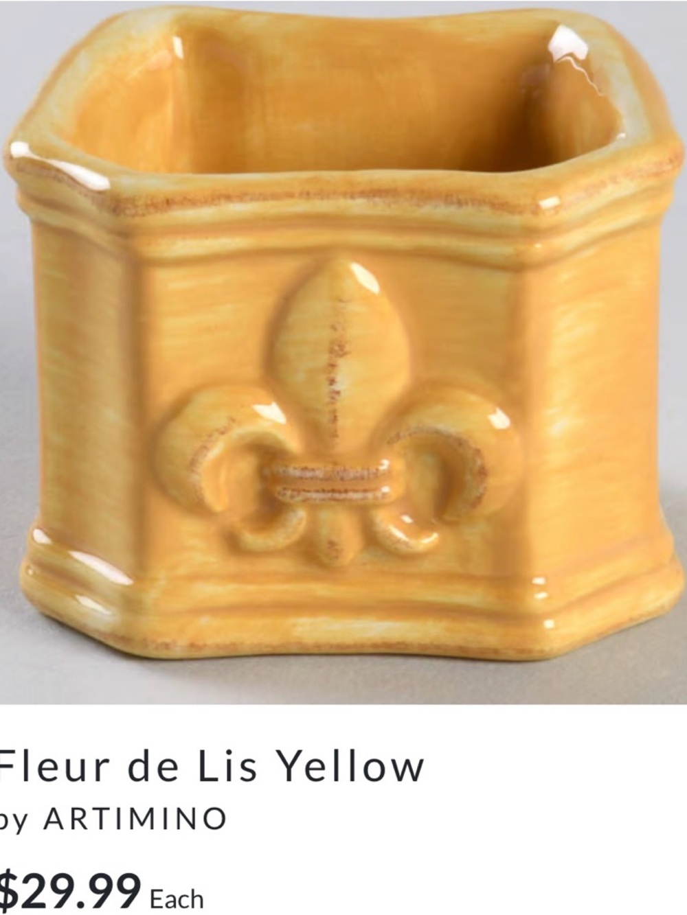 Artimino Beige Fleur-de-Lis Ceramic set of 4 napkin rings - Picture 2 of 12
